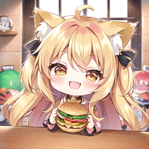メスガキ表情で🍔を食べる