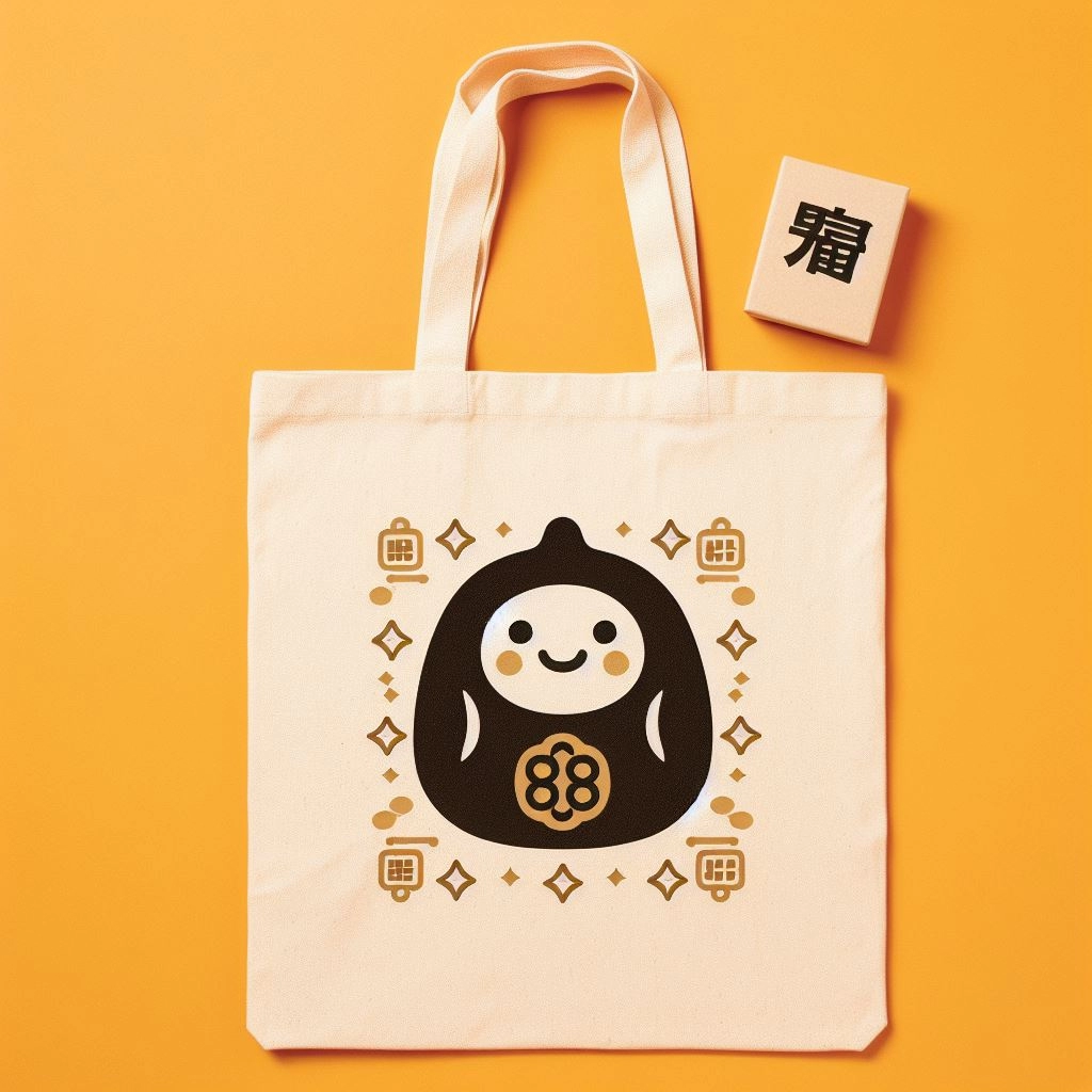 なんとなく”和”な雰囲気のプリントがしてあるトートバック