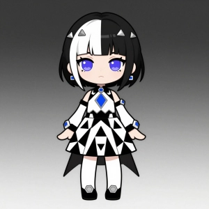 幾何学模様に包まれた未来少女